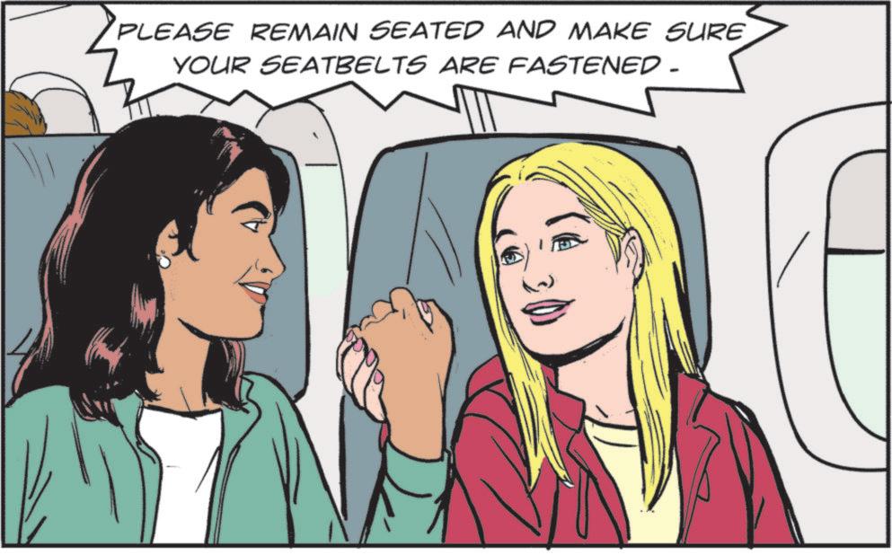 Animated cartoon OCR: PLEASE REMAIN SEATED AND MAKE SURE YOUR SEATBELTS ARE FASTENED - - PLEASE REMAIN SEATED AND MAKE SURE YOUR SEATBELTS ARE FASTENED - -