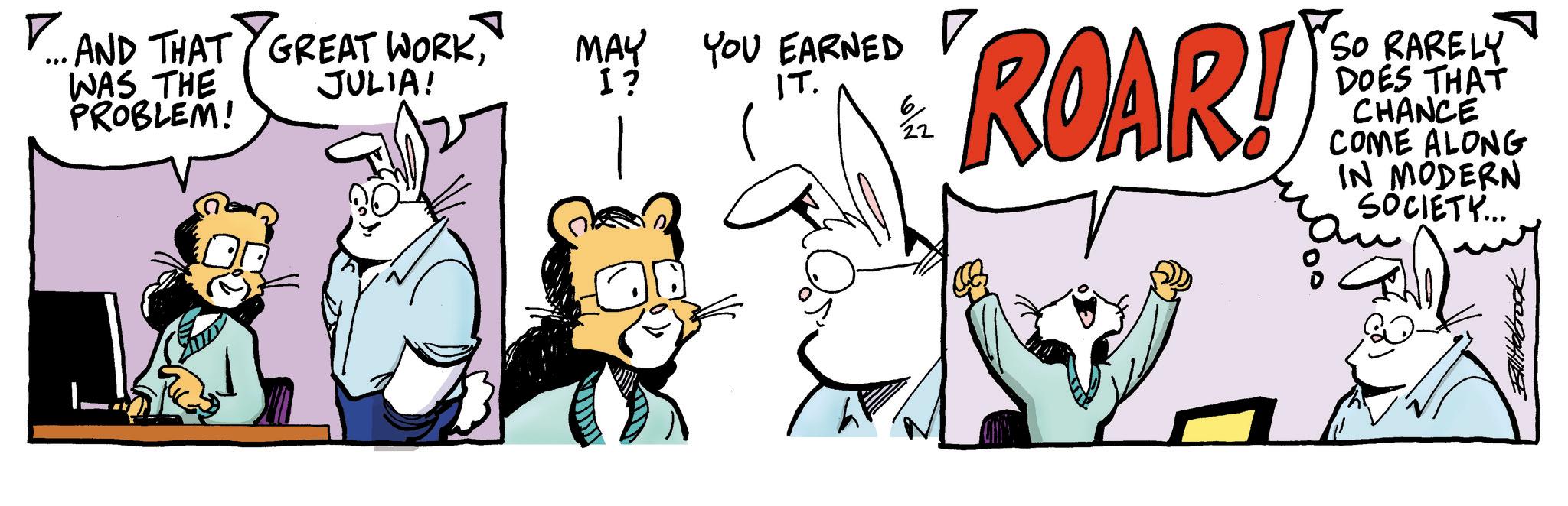 Fictional character OCR: ? WAS THE PROBLEM! AND THAT GREAT WORKJULIA! MAY I? - YOU EARNED ? .?? 6 22 ROAR! So RARELY DOES THAT CHANCE COME ALONG IN MODERN SOCIETY... EllHolbrook ? WAS THE PROBLEM ! AND THAT GREAT WORKJULIA ! MAY I ? - YOU EARNED ? .?? 6 22 ROAR ! So RARELY DOES THAT CHANCE COME ALONG IN MODERN SOCIETY ... EllHolbrook