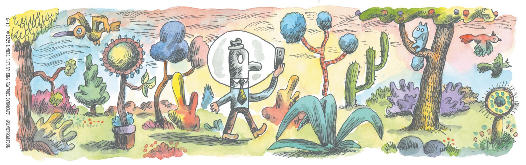Cactus OCR: 6-192025 LINIERSDIST. BY KING FEATURES SYNDICATE @LINIERSCARTOON 6-192025 LINIERSDIST . BY KING FEATURES SYNDICATE @LINIERSCARTOON