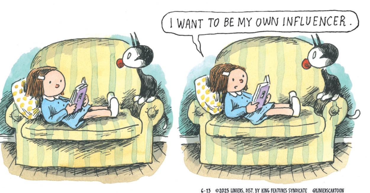 Canidae OCR: I WANT TO BE MY OWN INFLUENCER. 6-13 2025 LINIERSDIST. BY KING FEATURES SYNDICATE @LINIERSCARTOON I WANT TO BE MY OWN INFLUENCER . 6-13 2025 LINIERSDIST . BY KING FEATURES SYNDICATE @LINIERSCARTOON