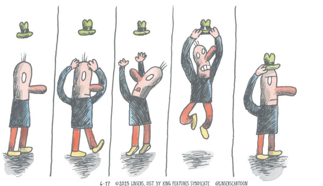 Fictional character OCR: 6-17 2025 LINIERSBY KING FEATURES SYNDICATE @LINIERSCARTOON 6-17 2025 LINIERSBY KING FEATURES SYNDICATE @LINIERSCARTOON
