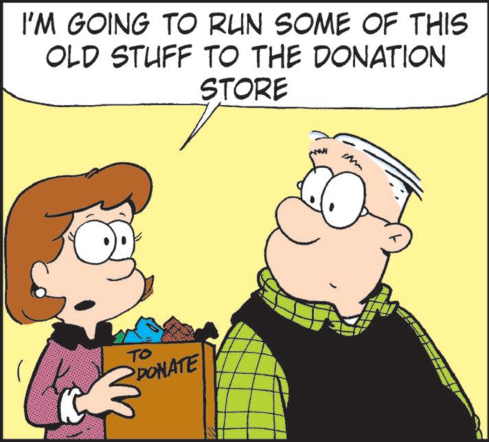Comic book OCR: I'M GOING TO RUN SOME OF THIS OLD STUFF TO THE DONATION STORE TO DONATE I'M GOING TO RUN SOME OF THIS OLD STUFF TO THE DONATION STORE TO DONATE