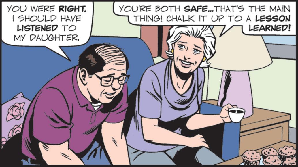 Hearing OCR: YOU WERE RIGHT. I SHOULD HAVE LISTENED TO MY DAUGHTERYOU'RE BOTH SAFE... THAT'S THE MAIN THING! CHALK IT UP TO A LESSON LEARNED! YOU WERE RIGHT . I SHOULD HAVE LISTENED TO MY DAUGHTERYOU'RE BOTH SAFE ... THAT'S THE MAIN THING ! CHALK IT UP TO A LESSON LEARNED !