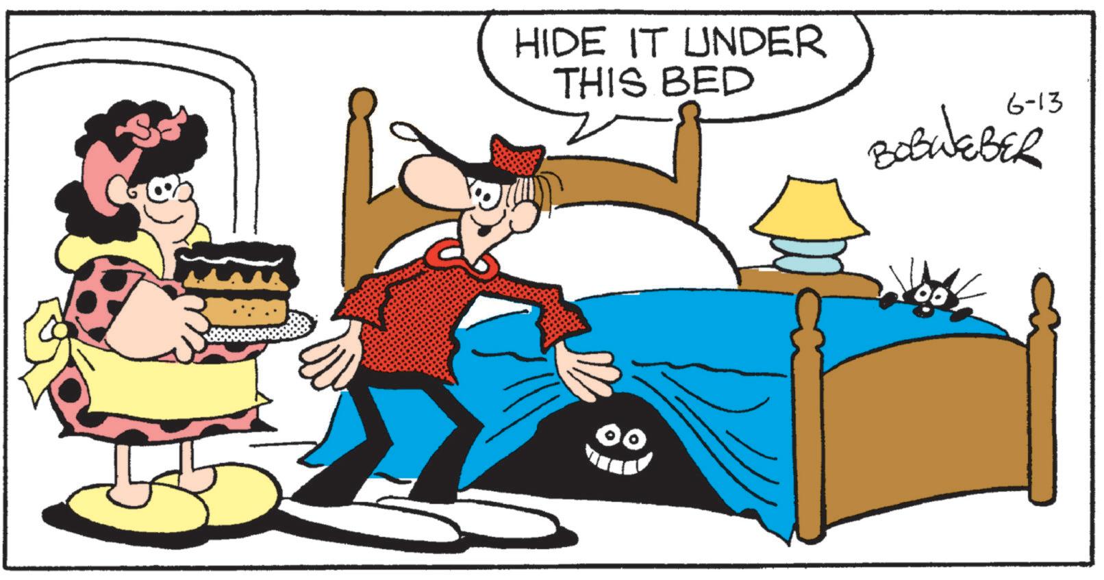 Photo caption OCR: HIDE IT UNDER THIS BED 6-13 BOBWEBER HIDE IT UNDER THIS BED 6-13 BOBWEBER