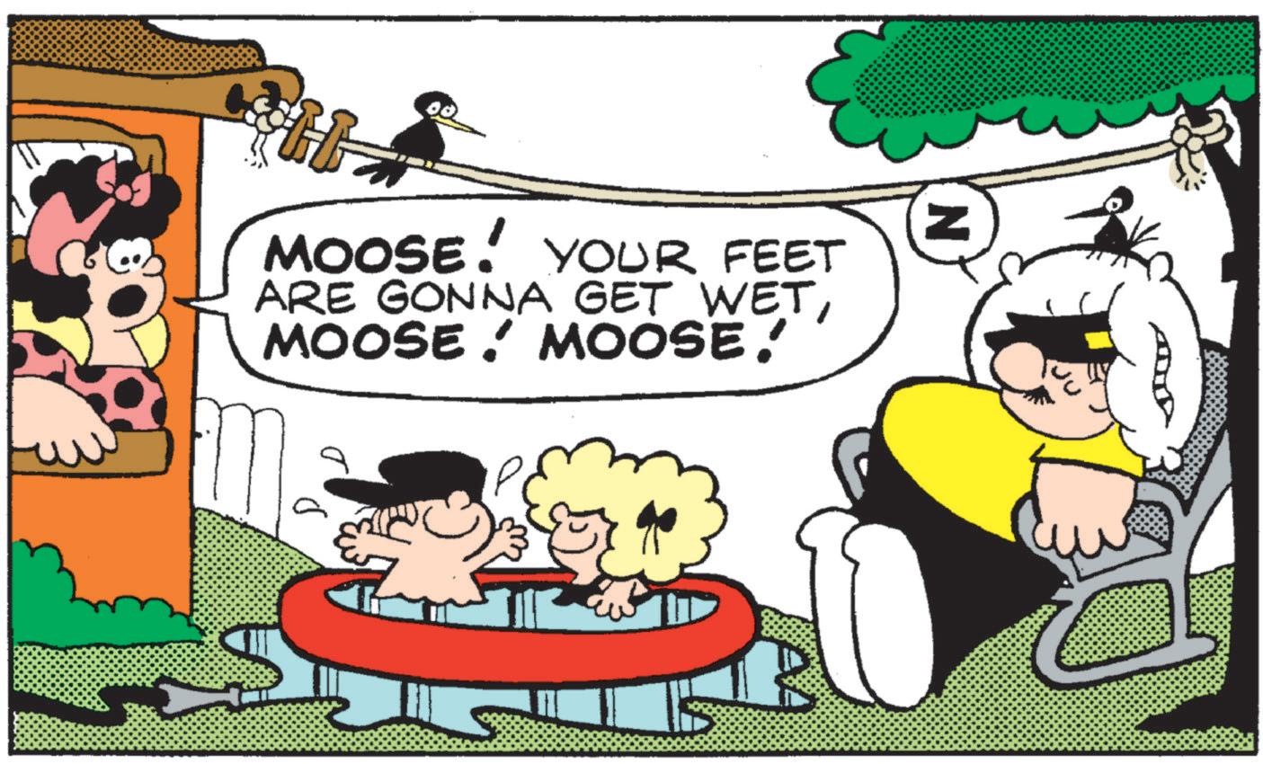 Child OCR: N H 00 MOOSE! YOUR FEET ARE GONNA GET WETMOOSE! MOOSE! N H 00 MOOSE ! YOUR FEET ARE GONNA GET WETMOOSE ! MOOSE !