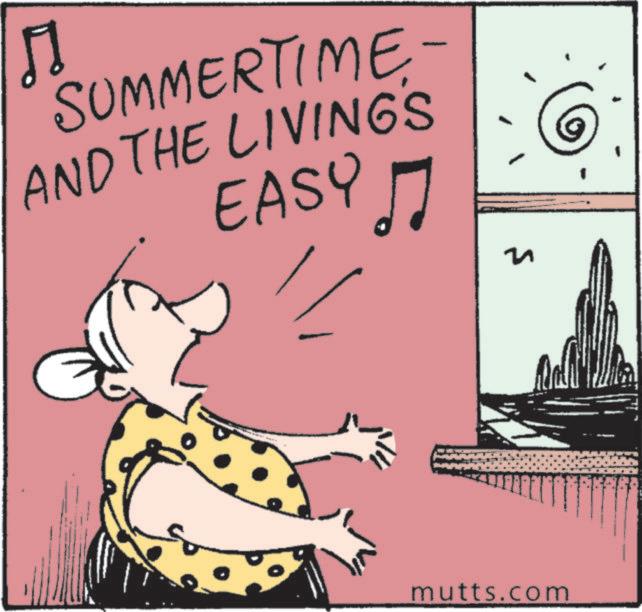 Animated cartoon OCR: SUMMERTIME AND THE LIVINGS EASY ? s mutts.com SUMMERTIME AND THE LIVINGS EASY ? s mutts.com