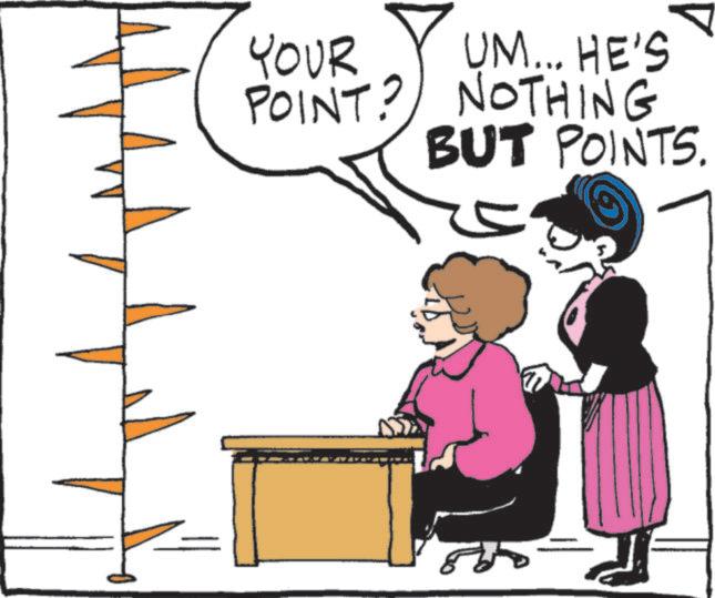 Animated cartoon OCR: YOUR UM... HE'S POINT? NOTHING BUT POINTS. 86 YOUR UM ... HE'S POINT ? NOTHING BUT POINTS . 86