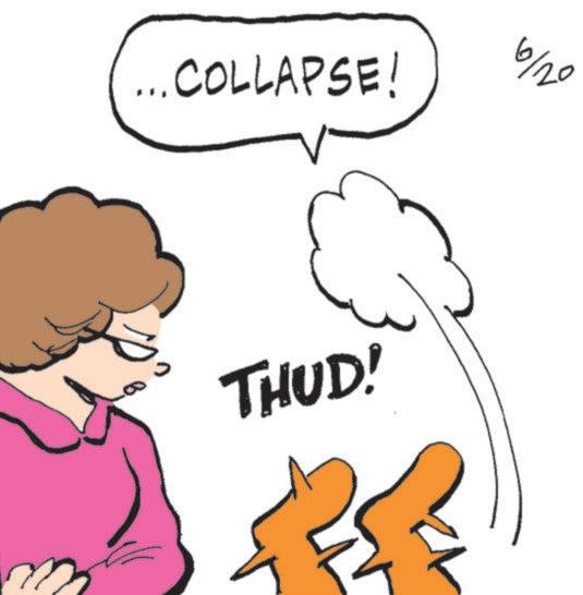 Pleased OCR: ... COLLAPSE! THUD! 6/20 ... COLLAPSE ! THUD ! 6/20