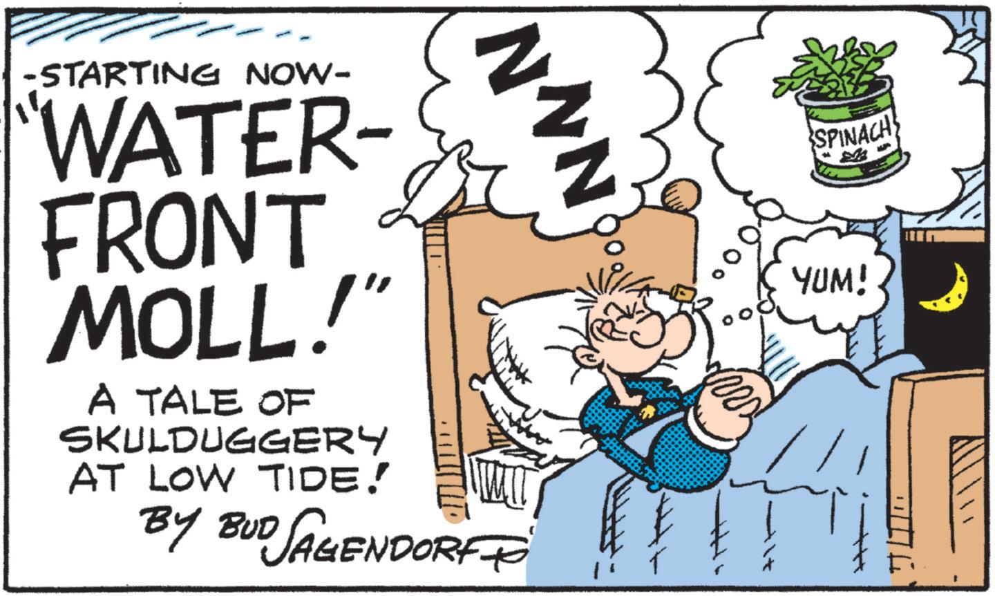Gesture OCR: NAN -STARTING NOW- WATER- FRONT MOLL!" A TALE OF SKULDUGGERY AT LOW TIDE! BY BUD SAGENDORFF YUM! SPINACH NAN -STARTING NOW- WATER- FRONT MOLL ! " A TALE OF SKULDUGGERY AT LOW TIDE ! BY BUD SAGENDORFF YUM ! SPINACH