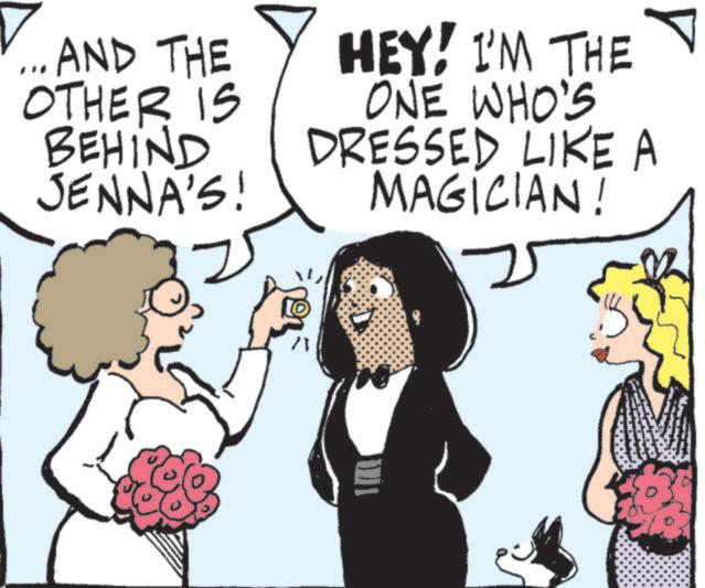Costume design OCR: ... AND THE OTHER IS BEHIND JENNA'S! HEY! I'M THE ONE WHO'S DRESSED LIKE A MAGICIAN! ... AND THE OTHER IS BEHIND JENNA'S ! HEY ! I'M THE ONE WHO'S DRESSED LIKE A MAGICIAN !