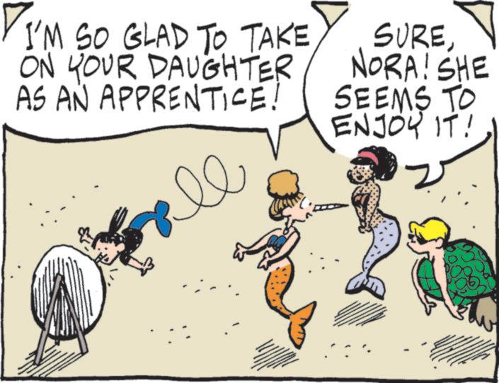 Graphics OCR: I'M SO GLAD TO TAKE ON YOUR DAUGHTER AS AN APPRENTICE! le SURENORA! SHE SEEMS TO ENJOY IT! I'M SO GLAD TO TAKE ON YOUR DAUGHTER AS AN APPRENTICE ! le SURENORA ! SHE SEEMS TO ENJOY IT !