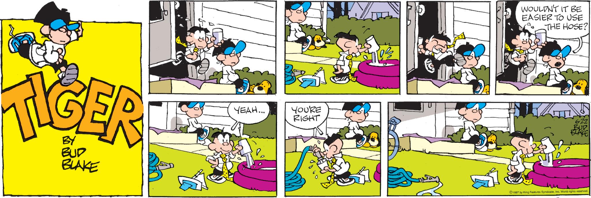 Graphics OCR: JOEX BY BUD BLAKE YEAH... YOU'RE RIGHT WOULDN'T IT BE EASIER TO USE THE HOSE? BUD 622 LAKE 1997 by King Features SyndicateInc. World rights reserved. JOEX BY BUD BLAKE YEAH ... YOU'RE RIGHT WOULDN'T IT BE EASIER TO USE THE HOSE ? BUD 622 LAKE 1997 by King Features SyndicateInc. World rights reserved .