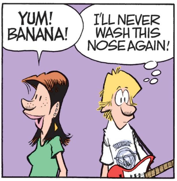Graphics OCR: YUM! BANANA! I'LL NEVER WASH THIS NOSE AGAIN! YUM ! BANANA ! I'LL NEVER WASH THIS NOSE AGAIN !