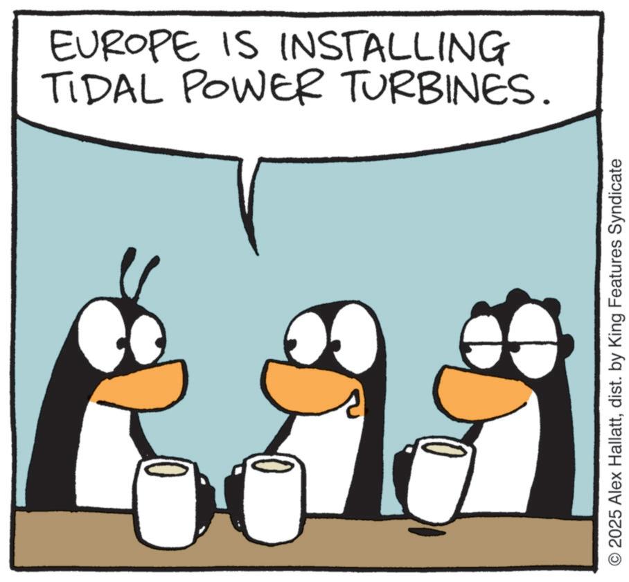 Clip art OCR: TIDAL POWER TURBINES. EUROPE IS INSTALLING O2025 Alex Hallattdist. by King Features Syndicate TIDAL POWER TURBINES . EUROPE IS INSTALLING O2025 Alex Hallattdist . by King Features Syndicate