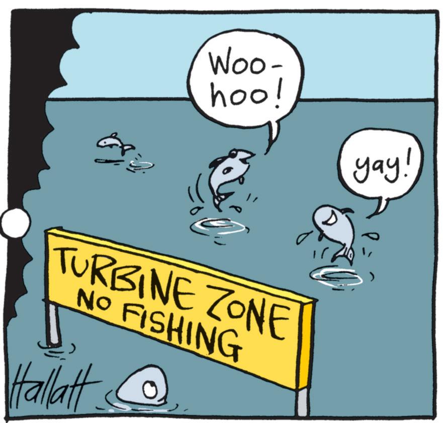 Clip art OCR: WOO- hoo! yay! TURBINE ZONE NO FISHING Hallatt WOO- hoo ! yay ! TURBINE ZONE NO FISHING Hallatt