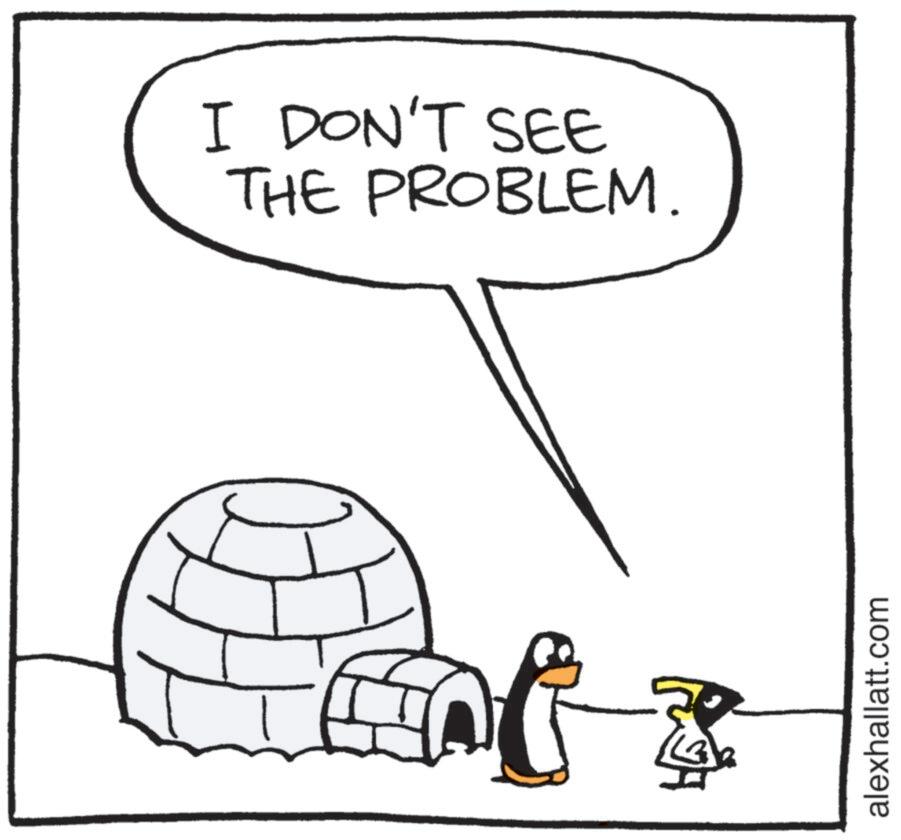 Line art OCR: I DON'T SEE THE PROBLEM. alexhallatt.com I DON'T SEE THE PROBLEM . alexhallatt.com