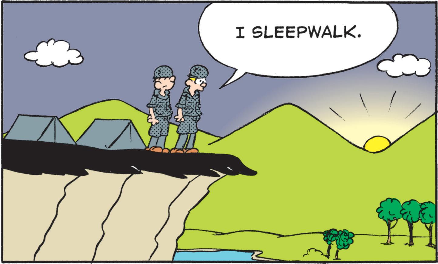 Animated cartoon OCR: I SLEEPWALK. I SLEEPWALK .