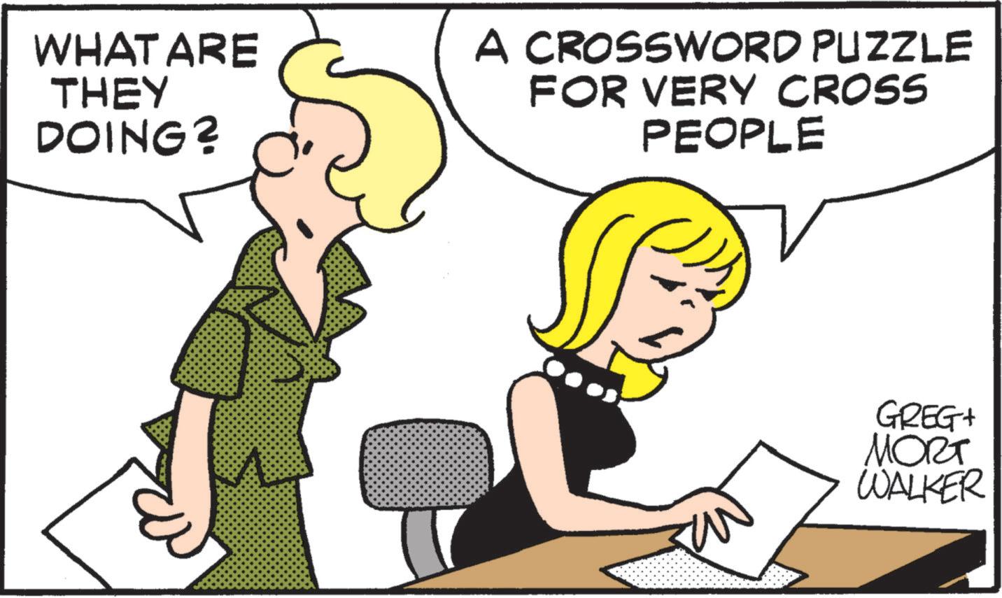Photo caption OCR: WHAT ARE THEY DOING? A CROSSWORD PUZZLE FOR VERY CROSS PEOPLE GREG+ MORT WALKER WHAT ARE THEY DOING ? A CROSSWORD PUZZLE FOR VERY CROSS PEOPLE GREG + MORT WALKER