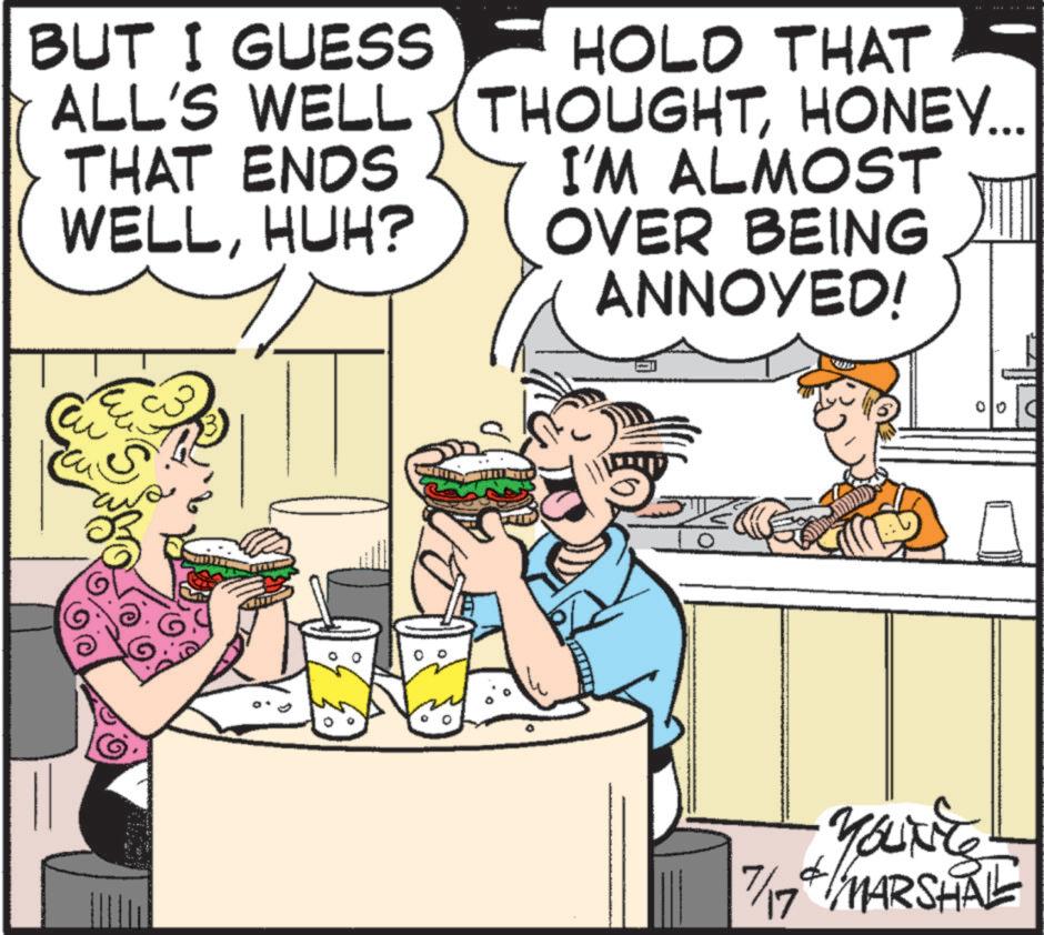 Comic book OCR: BUT I GUESS ALL'S WELL THAT ENDS WELLHUH? HOLD THAT THOUGHTHONEY... I'M ALMOST OVER BEING ANNOYED! 00 Yanke 7/17 MARSHALL BUT I GUESS ALL'S WELL THAT ENDS WELLHUH ? HOLD THAT THOUGHTHONEY ... I'M ALMOST OVER BEING ANNOYED ! 00 Yanke 7/17 MARSHALL