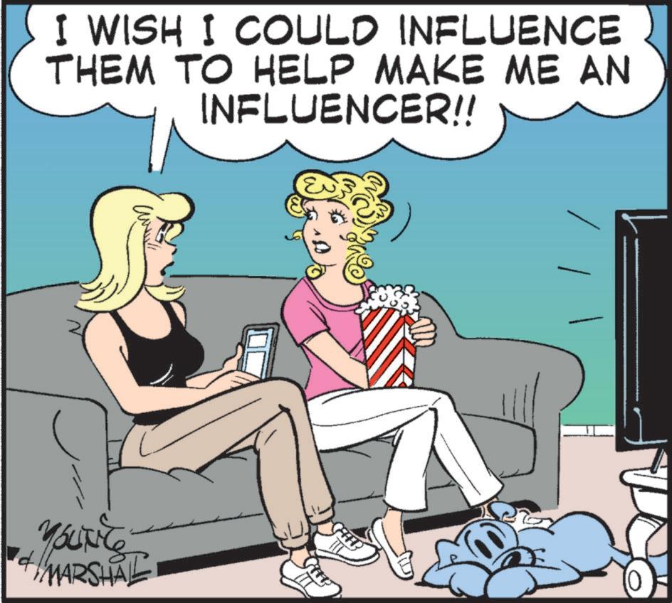 Animated cartoon OCR: I WISH I COULD INFLUENCE THEM TO HELP MAKE ME AN INFLUENCER!! YOUNG MARSHAL I WISH I COULD INFLUENCE THEM TO HELP MAKE ME AN INFLUENCER !! YOUNG MARSHAL