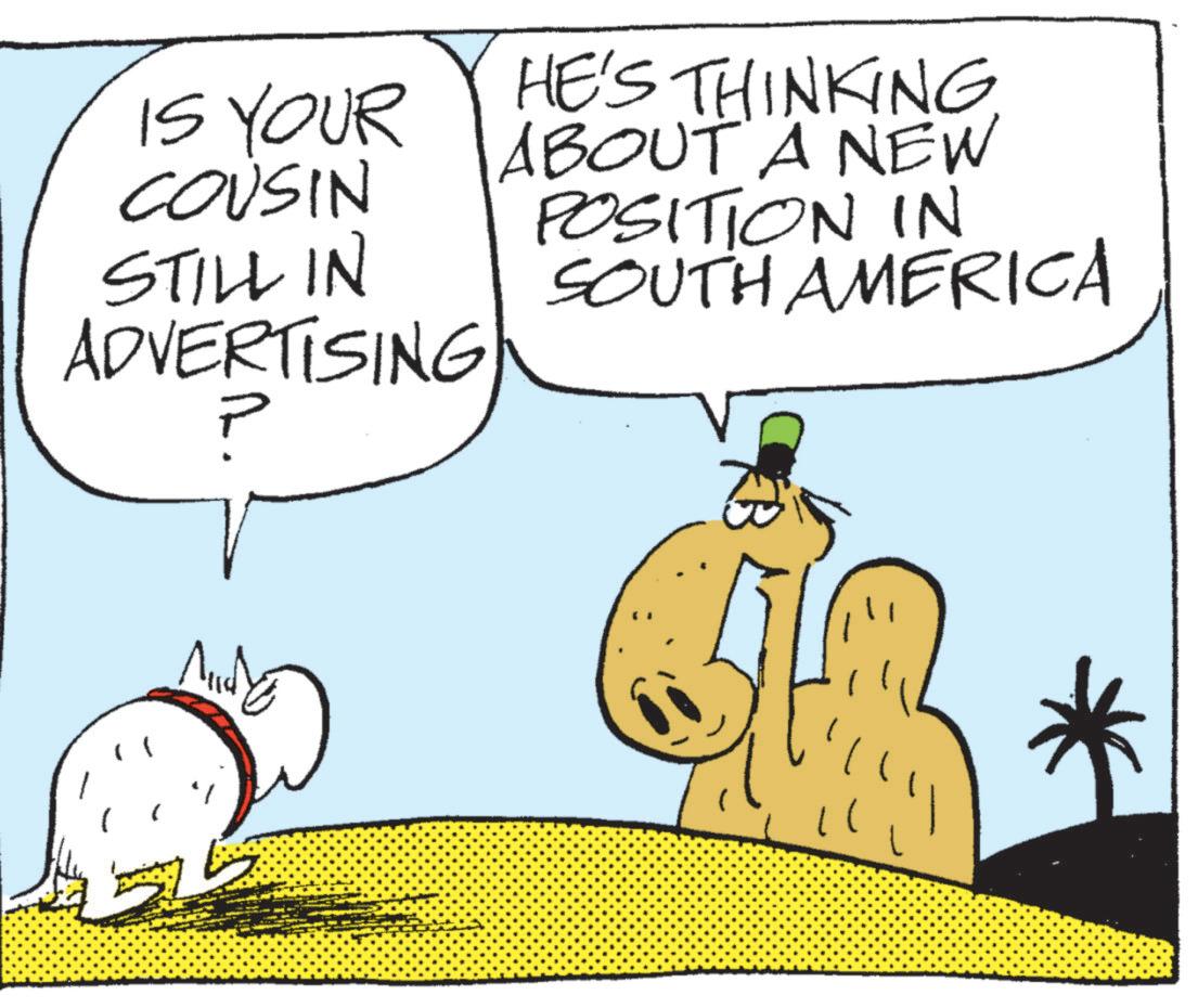 Working animal OCR: IS YOUR COUSIN STILL IN ADVERTISING HE'S THINKINGABOUT A NEW POSITION IN SOUTH AMERICA }) ? * IS YOUR COUSIN STILL IN ADVERTISING HE'S THINKINGABOUT A NEW POSITION IN SOUTH AMERICA } ) ? *