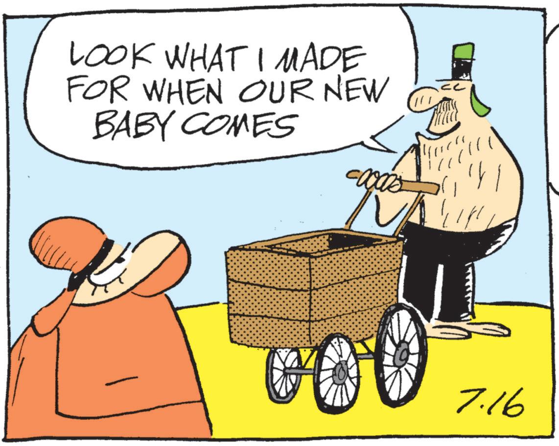 Animated cartoon OCR: LOOK WHAT I MADE FOR WHEN OUR NEW BABY COMES cc 100 7.16 LOOK WHAT I MADE FOR WHEN OUR NEW BABY COMES cc 100 7.16