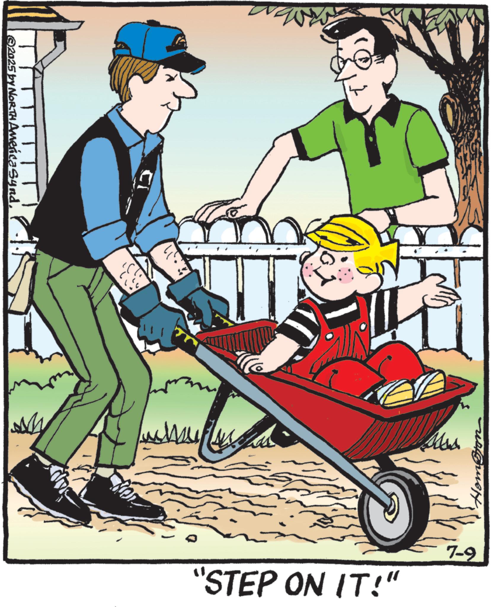 Fiction OCR: ©2025 by NORTH AmericaSynd??? 7-9 "STEP ON IT!" © 2025 by NORTH AmericaSynd??? 7-9 " STEP ON IT ! "