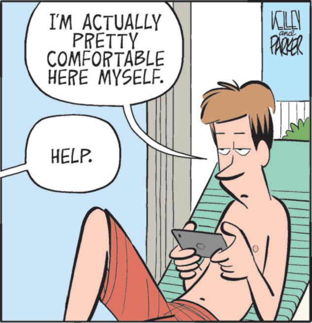 Publication OCR: I'M ACTUALLY PRETTY COMFORTABLE HERE MYSELF. KILEN PARKER and HELP. I'M ACTUALLY PRETTY COMFORTABLE HERE MYSELF . KILEN PARKER and HELP .
