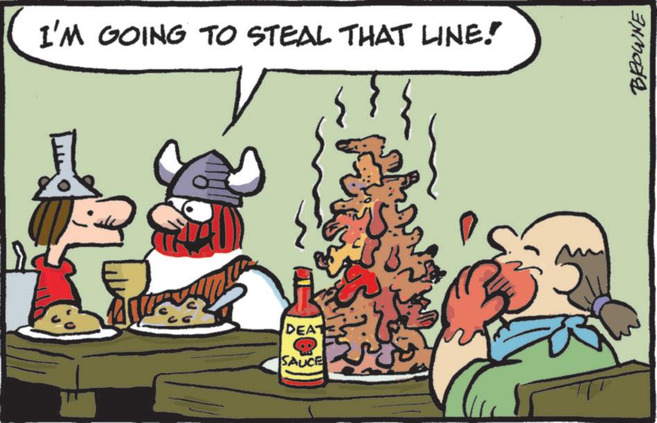 Conversation OCR: I'M GOING TO STEAL THAT LINE! DEATE SAUCE BROWNE I'M GOING TO STEAL THAT LINE ! DEATE SAUCE BROWNE
