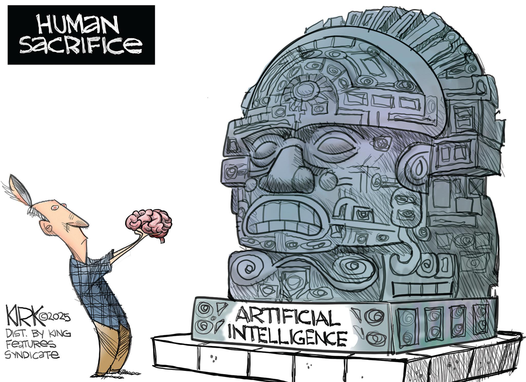 Animation OCR: HUMAN SACRIFICE KRK?2025 DIST. BY KING Features SYNDICATE ARTIFICIAL NO INTELLIGENCE HUMAN SACRIFICE KRK?2025 DIST . BY KING Features SYNDICATE ARTIFICIAL NO INTELLIGENCE