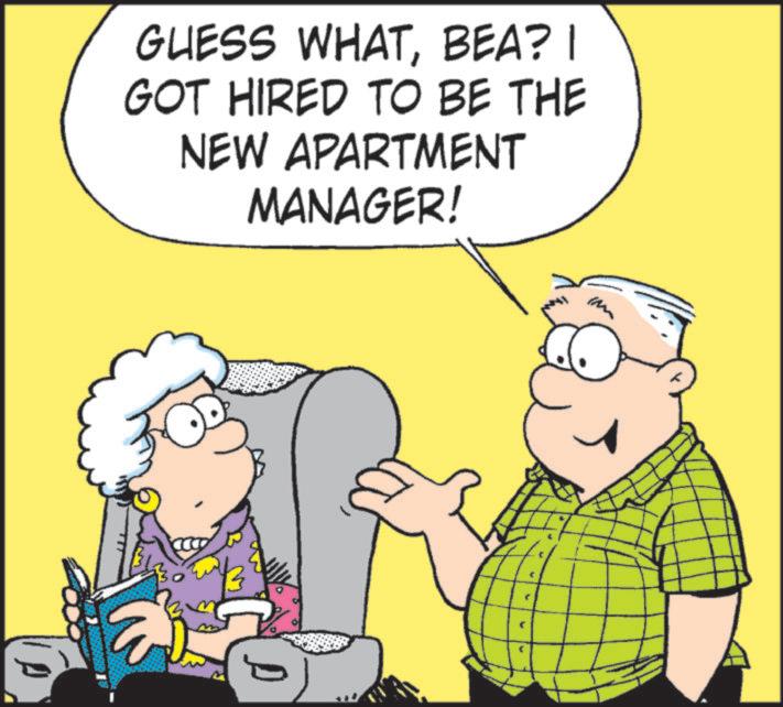 Fictional character OCR: GUESS WHATBEA? I GOT HIRED TO BE THE NEW APARTMENT MANAGER! Im GUESS WHATBEA ? I GOT HIRED TO BE THE NEW APARTMENT MANAGER ! Im
