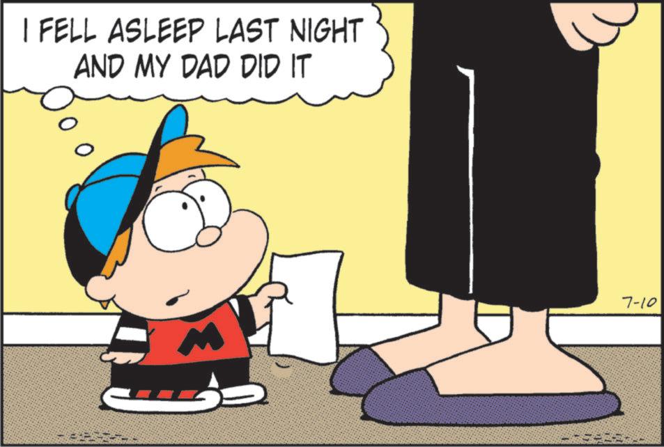 Comic book OCR: I FELL ASLEEP LAST NIGHT AND MY DAD DID IT 00 7-10 I FELL ASLEEP LAST NIGHT AND MY DAD DID IT 00 7-10