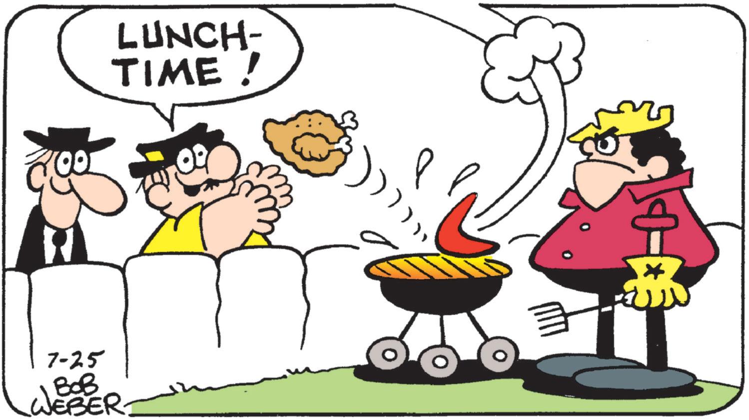 Fictional character OCR: 00 LUNCH- TIME! 7-25 ??? WEBER 00 LUNCH- TIME ! 7-25 ??? WEBER