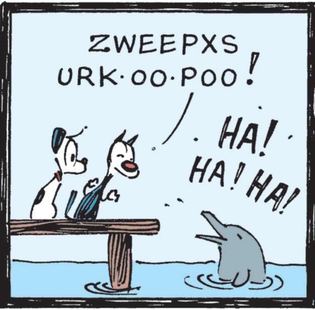 Animated cartoon OCR: ZWEEPXS URK.00.POO! . HA! HA! HA! ?? ZWEEPXS URK.00.POO ! . HA ! HA ! HA ! ??