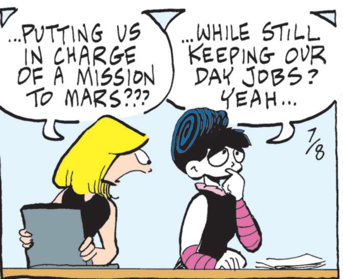 Animated cartoon OCR: ...PUTTING US IN CHARGE OF A MISSION TO MARS??? WHILE STILL KEEPING OUR DAY JOBS? YEAH... colv ... PUTTING US IN CHARGE OF A MISSION TO MARS ??? WHILE STILL KEEPING OUR DAY JOBS ? YEAH ... colv
