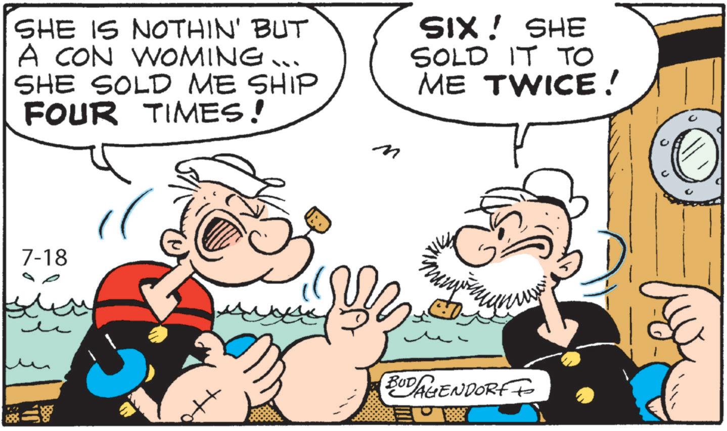 Animation OCR: SHE IS NOTHIN' BUT A CON WOMING ... SHE SOLD ME SHIP FOUR TIMES! 7-18 M SIX! SHE SOLD IT TO ME TWICE! BUD AGENDORFF SHE IS NOTHIN ' BUT A CON WOMING ... SHE SOLD ME SHIP FOUR TIMES ! 7-18 M SIX ! SHE SOLD IT TO ME TWICE ! BUD AGENDORFF