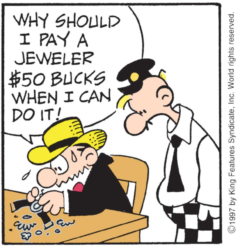 Costume Hat OCR: WHY SHOULD I PAY A JEWELER $50 BUCKS WHEN I CAN DO IT! ?? ©1997 by King Features SyndicateInc. World rights reserved. WHY SHOULD I PAY A JEWELER $ 50 BUCKS WHEN I CAN DO IT ! ?? © 1997 by King Features SyndicateInc. World rights reserved .