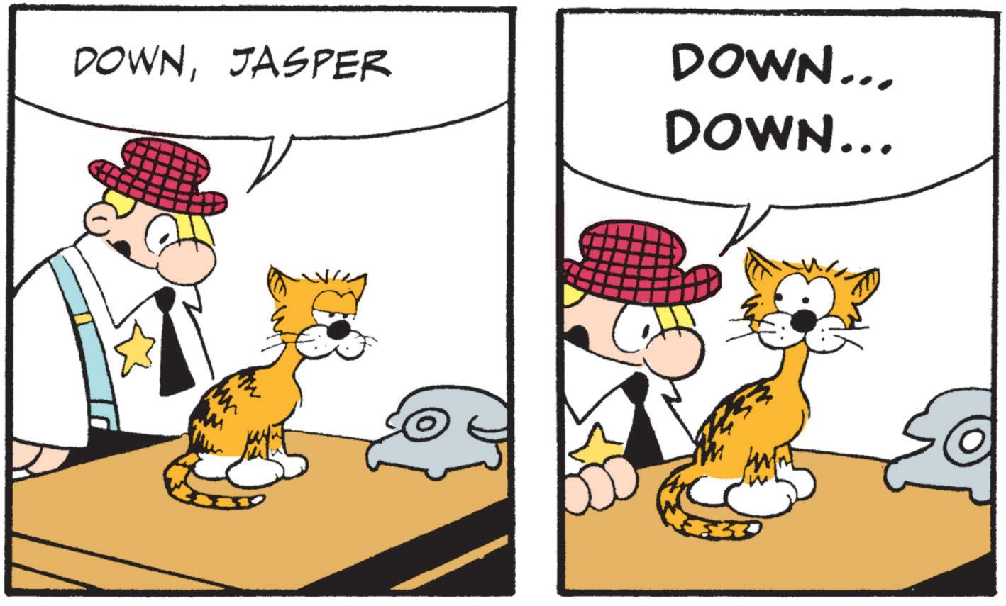 Pleased OCR: DOWNJASPER DOWN... DOWN... DOWNJASPER DOWN ... DOWN ...