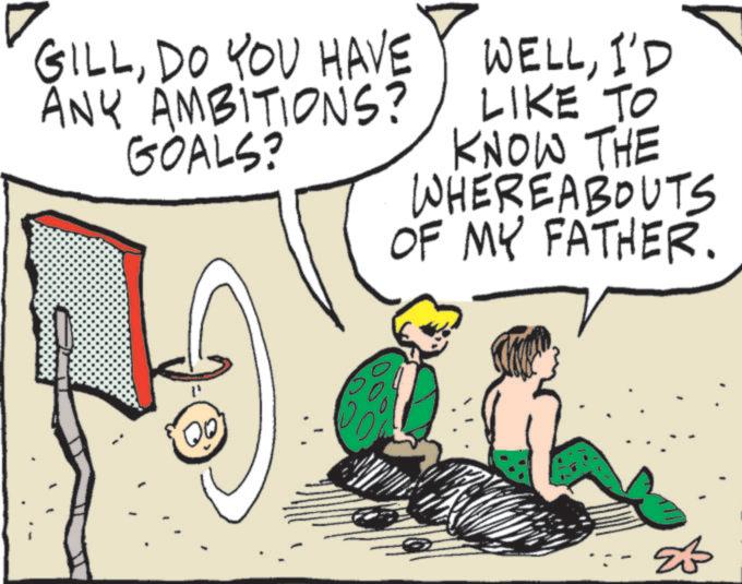 Sketch OCR: GILLDO YOU HAVE ANY AMBITIONS? GOALS? WELLI'D LIKE TO KNOW THE WHEREABOUTS OF MY FATHER. QQ GILLDO YOU HAVE ANY AMBITIONS ? GOALS ? WELLI'D LIKE TO KNOW THE WHEREABOUTS OF MY FATHER . QQ
