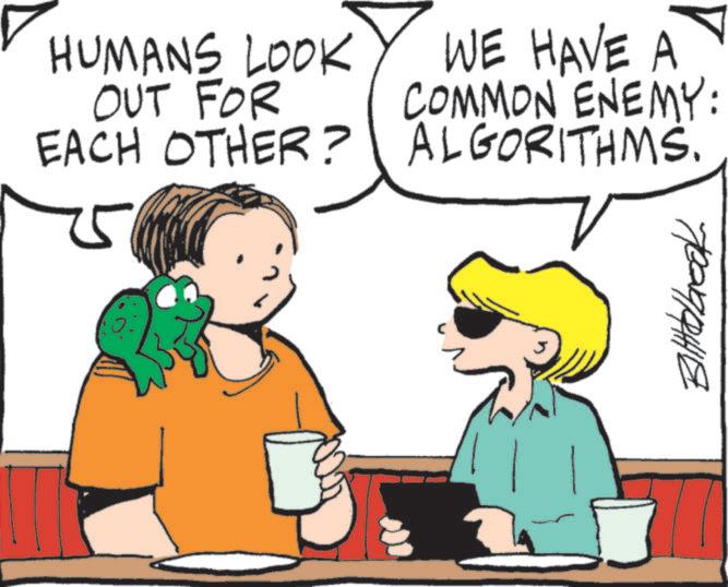 Fiction OCR: HUMANS LOOK OUT FOR EACH OTHER? WE HAVE A COMMON ENEMY: ALGORITHMS. ?????? HUMANS LOOK OUT FOR EACH OTHER ? WE HAVE A COMMON ENEMY : ALGORITHMS . ??????