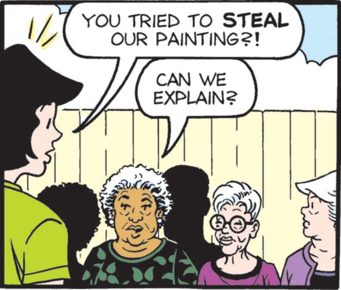 Comic book OCR: YOU TRIED TO STEAL OUR PAINTING?! CAN WE EXPLAIN? ?? YOU TRIED TO STEAL OUR PAINTING ?! CAN WE EXPLAIN ? ??