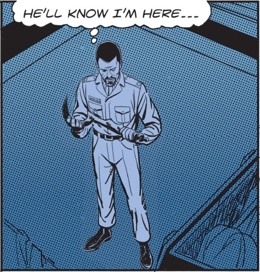 Animated cartoon OCR: HE'LL KNOW I'M HERE... WORUBU HE'LL KNOW I'M HERE ... WORUBU