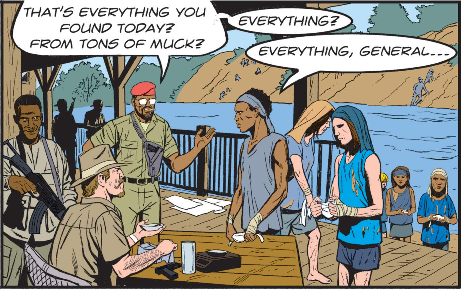 Fictional character OCR: THAT'S EVERYTHING YOU FOUND TODAY? FROM TONS OF MUCK? EVERYTHING? EVERYTHINGGENERAL... ??? ?? ?? THAT'S EVERYTHING YOU FOUND TODAY ? FROM TONS OF MUCK ? EVERYTHING ? EVERYTHINGGENERAL ... ??? ?? ??