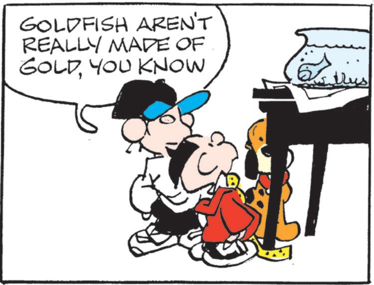 Conversation OCR: GOLDFISH AREN'T REALLY MADE OF GOLDYOU KNOW ??? GOLDFISH AREN'T REALLY MADE OF GOLDYOU KNOW ???