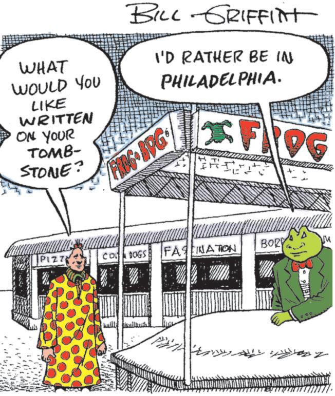 Fiction OCR: WHAT WOULD YOU LIKE WRITTEN ON YOUR TOMB- STONE? BILL GRIFFIT I'D RATHER BE IN FIDG BPG PHILADELPHIA. XFIDG ?? PINENT PIZZ CON DOGS BORY FASTINATION M WHAT WOULD YOU LIKE WRITTEN ON YOUR TOMB- STONE ? BILL GRIFFIT I'D RATHER BE IN FIDG BPG PHILADELPHIA . XFIDG ? ? PINENT PIZZ CON DOGS BORY FASTINATION M