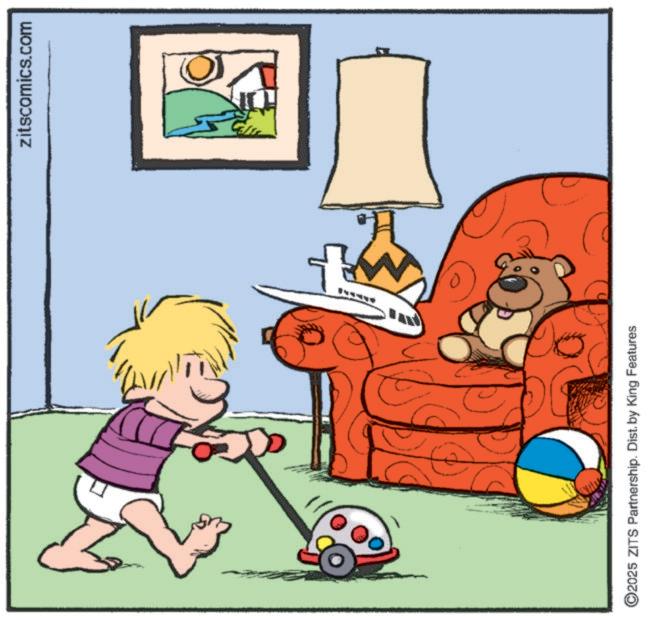 Animation OCR: 2025 ZITS Partnership. Dist. by King Features zitscomics.com 2025 ZITS Partnership . Dist . by King Features zitscomics.com