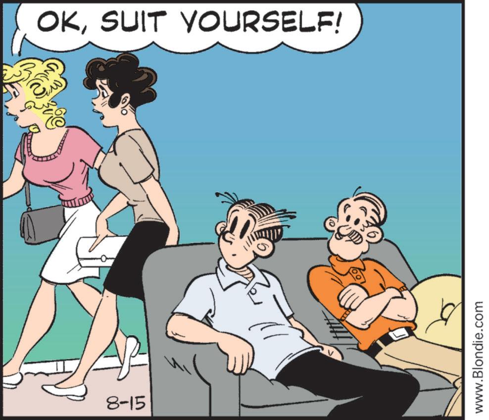 Fictional character OCR: 8-15 OKSUIT YOURSELF! www.Blondie.com 8-15 OKSUIT YOURSELF ! www.Blondie.com