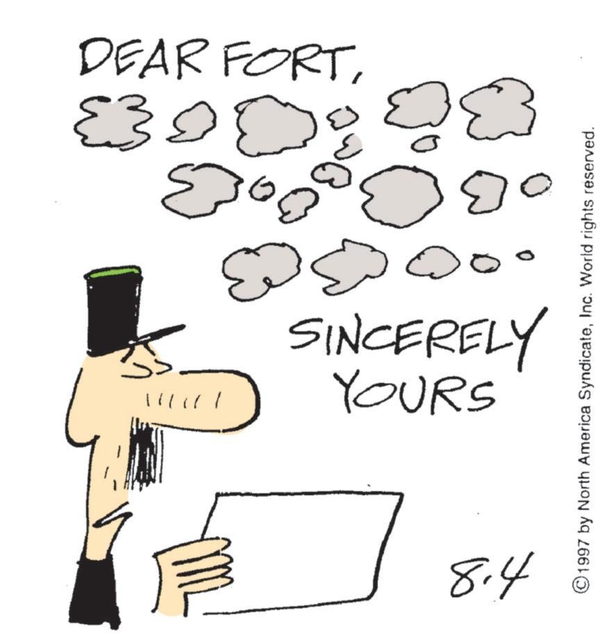 Handwriting OCR: DEAR FORT3 3e3 YOURS SINCERELY 8.4 ? © 1997 by North America SyndicateInc. World rights reserved. DEAR FORT3 3e3 YOURS SINCERELY 8.4 ? © 1997 by North America SyndicateInc. World rights reserved .