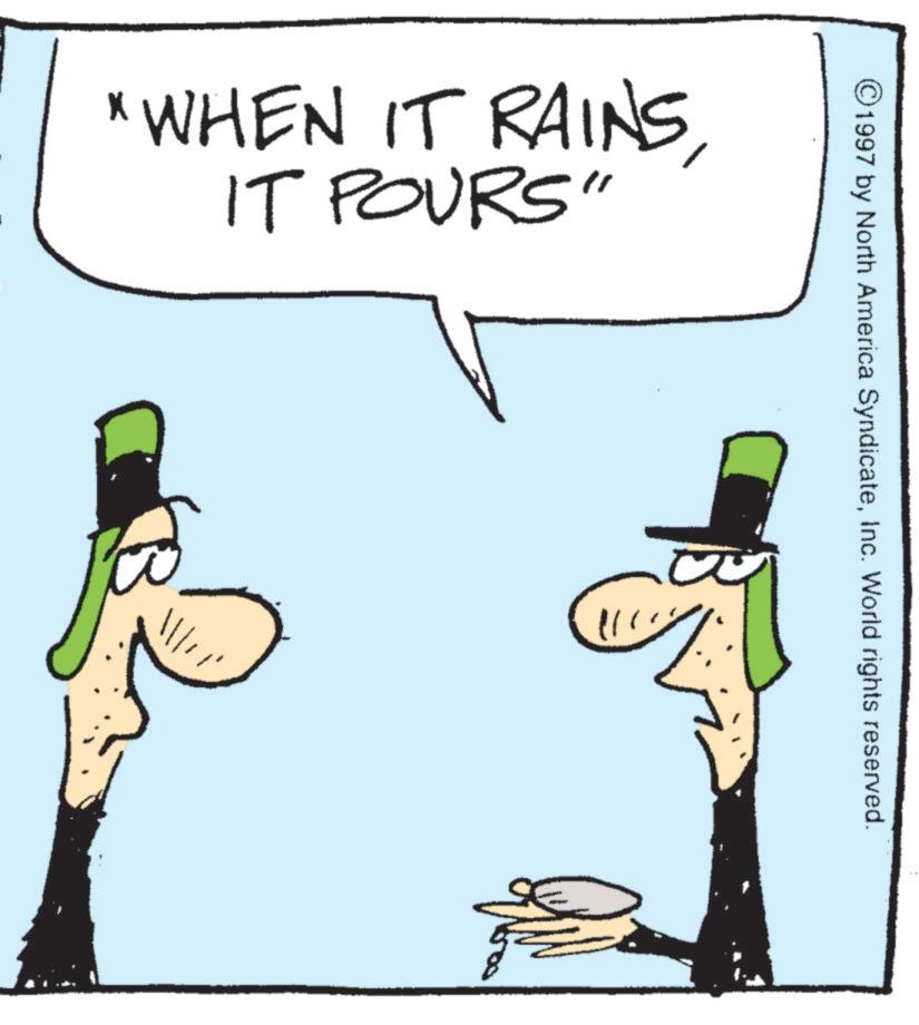 Sun hat OCR: ©1997 by North America SyndicateInc. World rights reserved. * WHEN IT RAINSIT POURS" ? © 1997 by North America SyndicateInc. World rights reserved . * WHEN IT RAINSIT POURS " ?