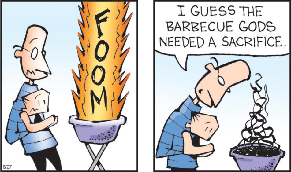 Clip art OCR: 8/27 300m I GUESS THE BARBECUE GODS NEEDED A SACRIFICE. 8/27 300m I GUESS THE BARBECUE GODS NEEDED A SACRIFICE .